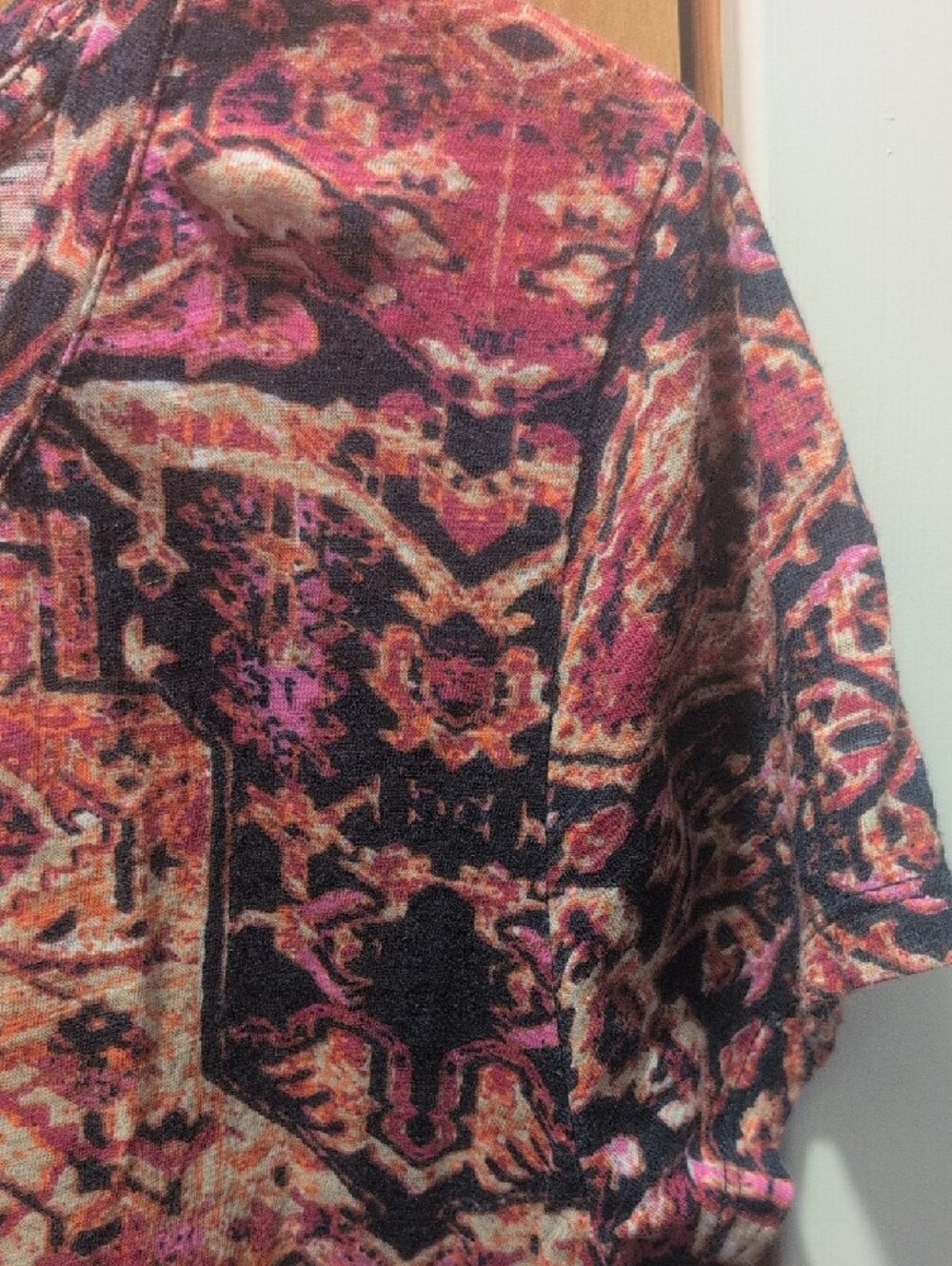 Lucky Brand Pink Multi Short Sleeve Scoop Neck Top Lucky Brand XL - Picture 4 of 7